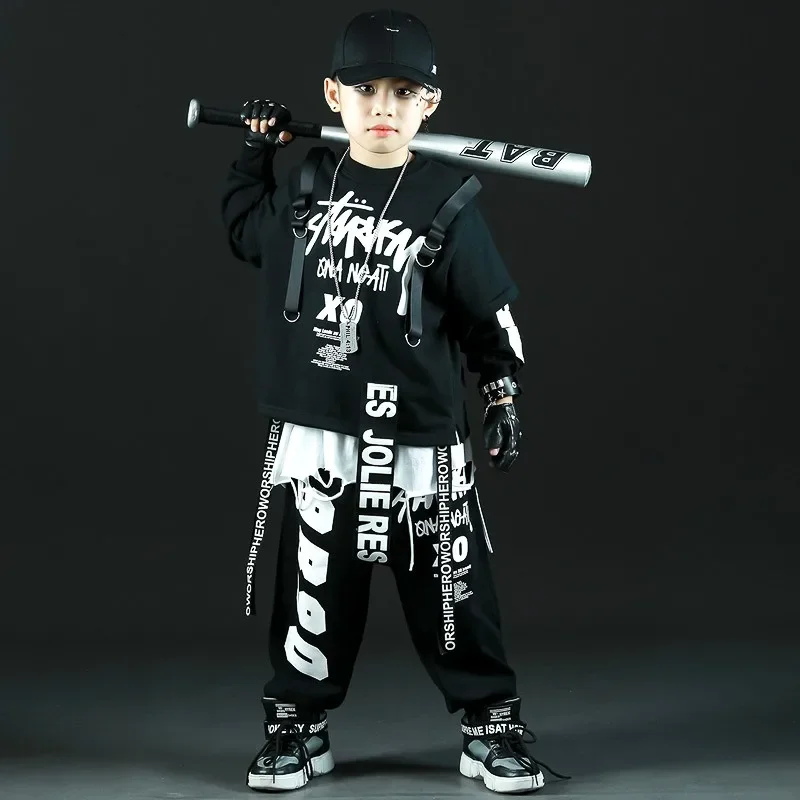 Hip-hop Costumes for Boys,Drum Performance Costumes,Girls Performance Costumes, Baseball Sportswear,hiphop Clothes Kids