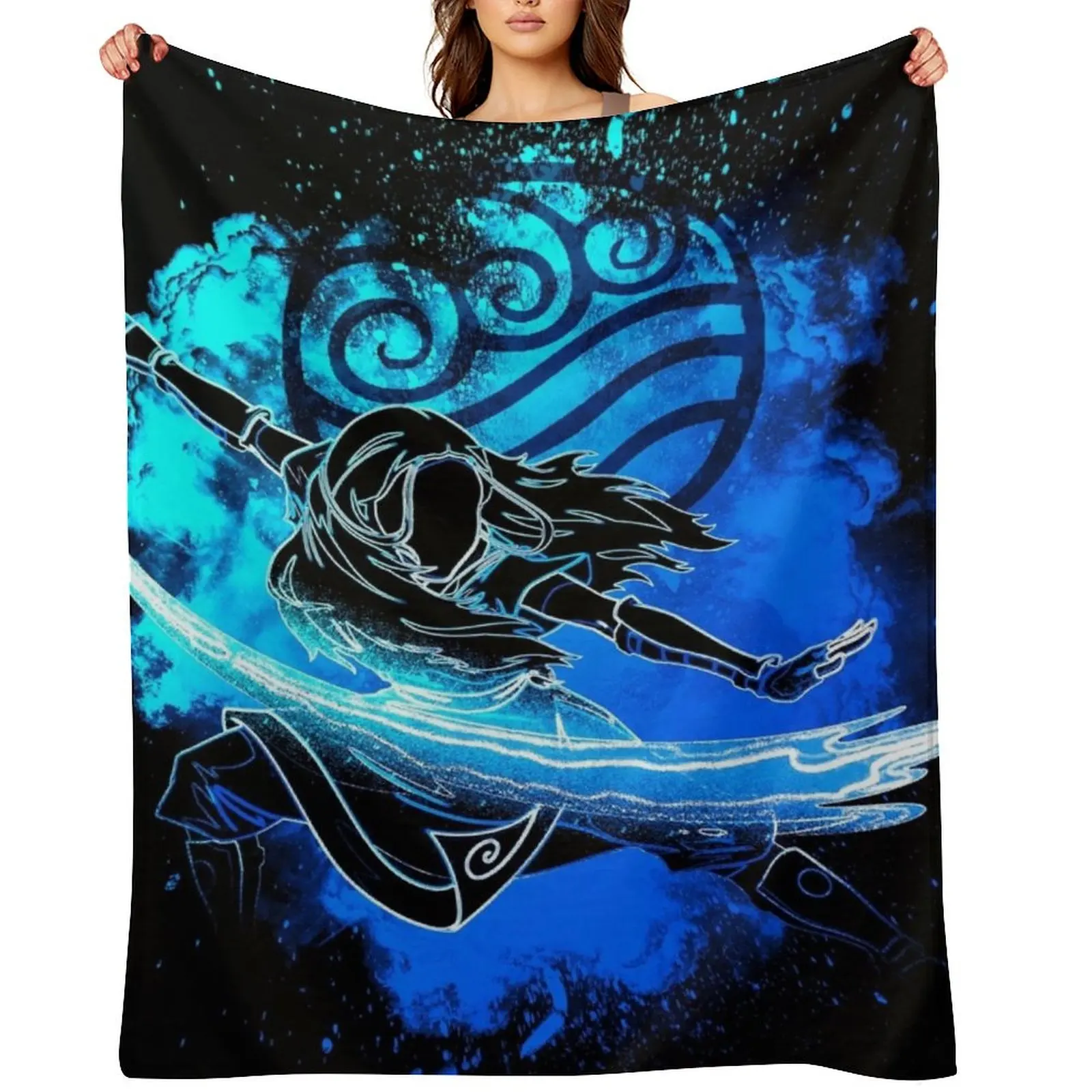 

Soul of the Waterbender Sister Throw Blanket Soft Plush Plaid Thermals For Travel Hair Loose Blankets