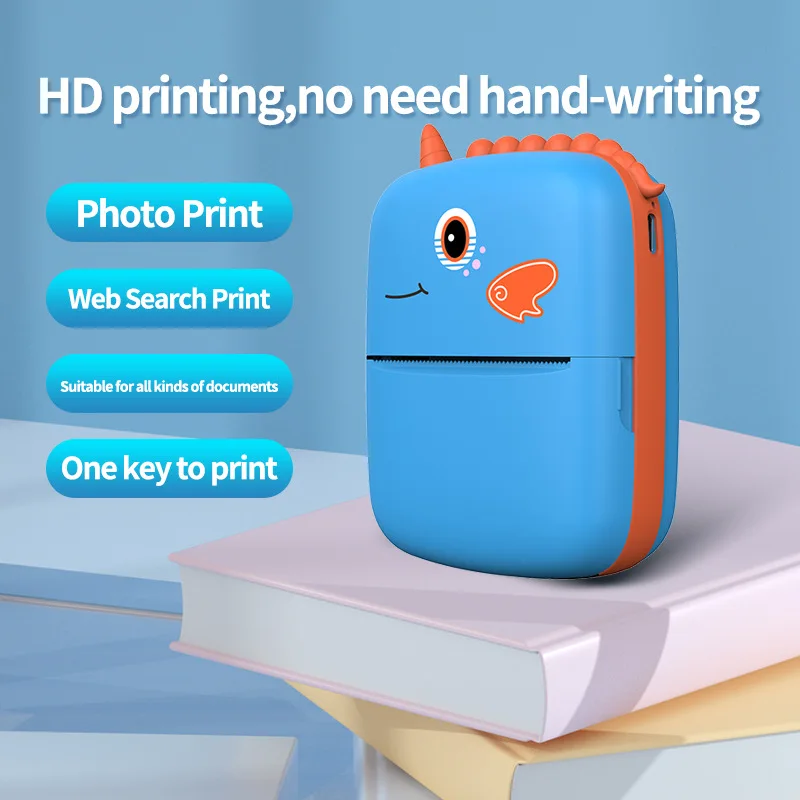 Draagbare Mini Thermische Printer Papier Foto HD Draadloze Bluetooth Printer Kinderen Student Foto's Label Memo Fout Probleem Printer