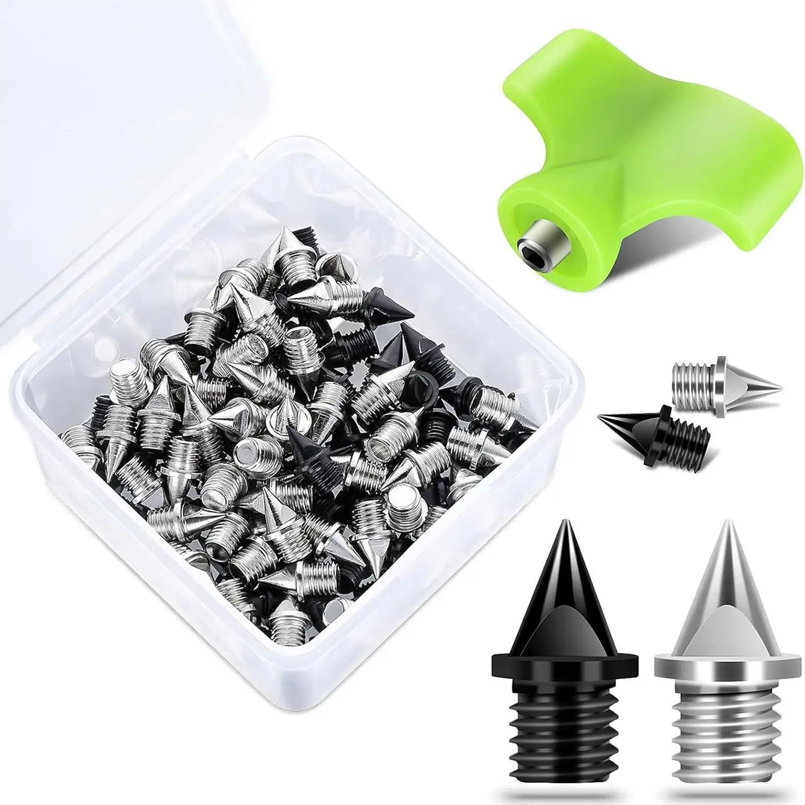 Easy to Install Golf Shoe Spikes Anti Slip Studs Cleats Set with Wrench for Golf Accessories and Shoes