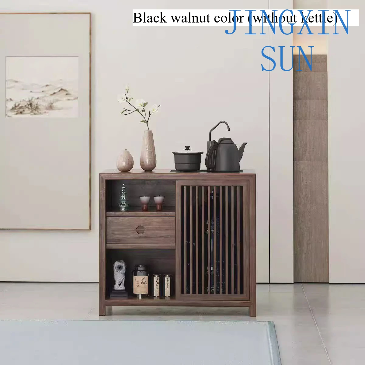 New Chinese Solid wood cabinet Boiling water can be built-in bucket Can be placed in kettle New handle side cabinet