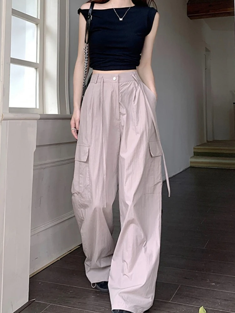 

Cargo Pants Women Kpop Y2k Loose New Summer Pink Hotsweet Streetwear Preppy Leisure Chic Design All-match Harajuku Trouser