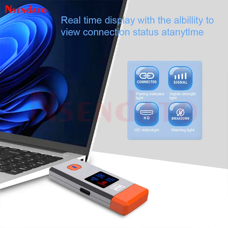 50M HDMI Wireless Video Transmitter and Receiver Extender 1080P@60hz Wireless HDMI Wifi Display TV Stick Dongle Adapter PC to TV image 3