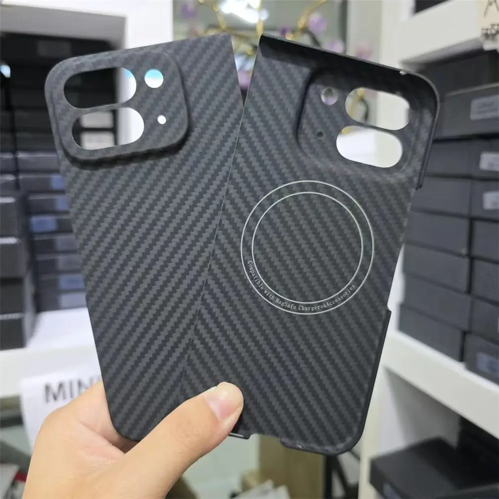 

Magnetic Genuine Carbon Fiber Aramid Slim Case For Google Pixel 9 Pro Fold Matte Hard Cover