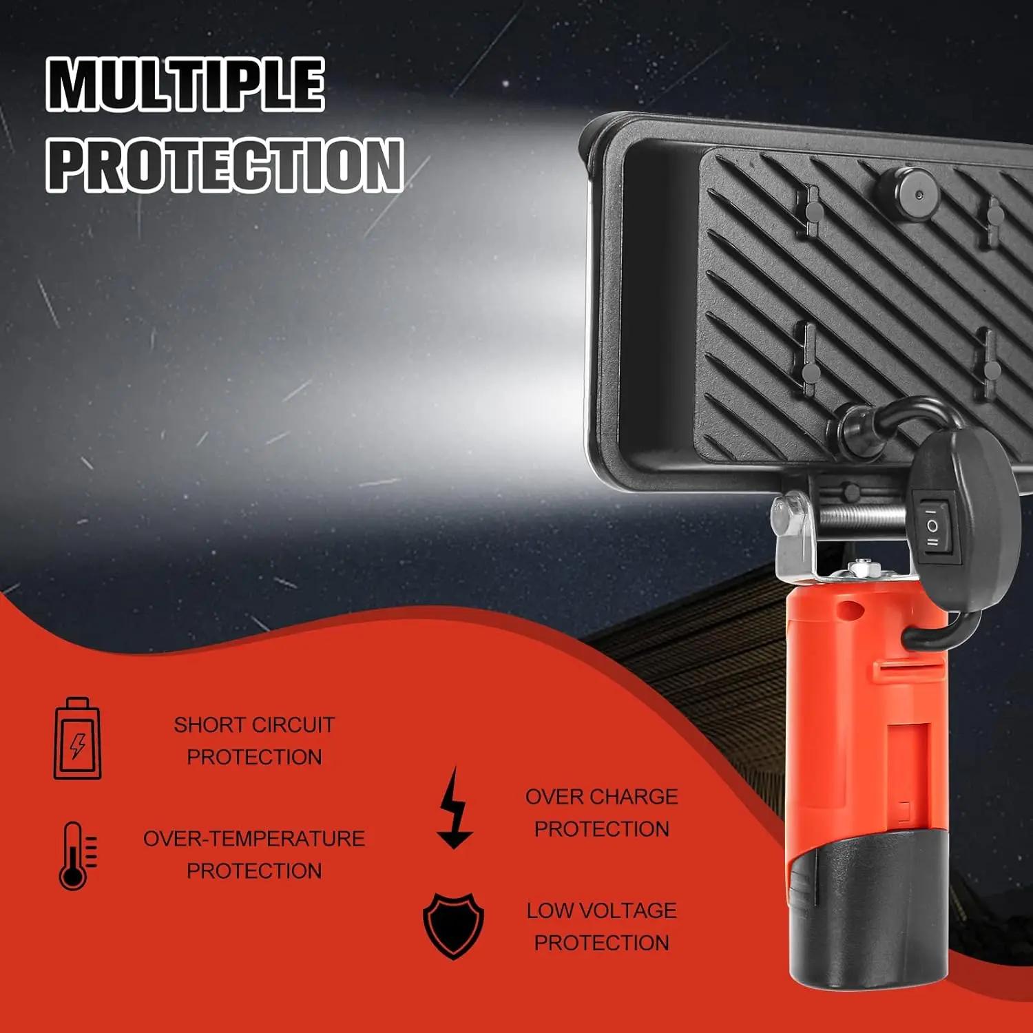 Cordless LED Work Light for Milwaukee 27W 7200LM M12 Compatible with 10.8V-12V Li-ion Battery Emergency Lights Lighting Lamp