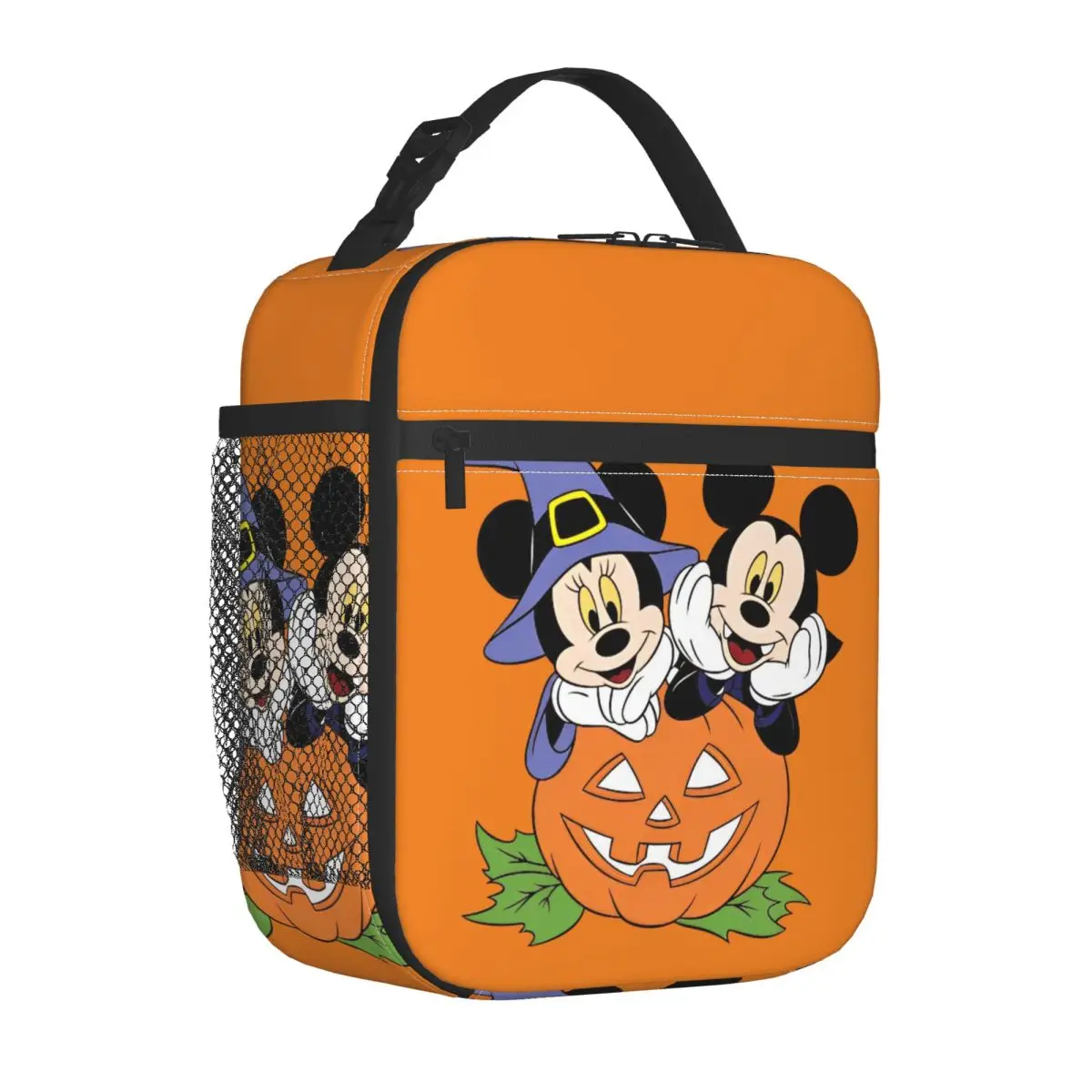 

Mickey Mouse Halloween Lunch Bag Retro Lunch Box Outdoor Picnic Portable Insulated Thermal Lunch Bags Graphic Design Cooler Bag