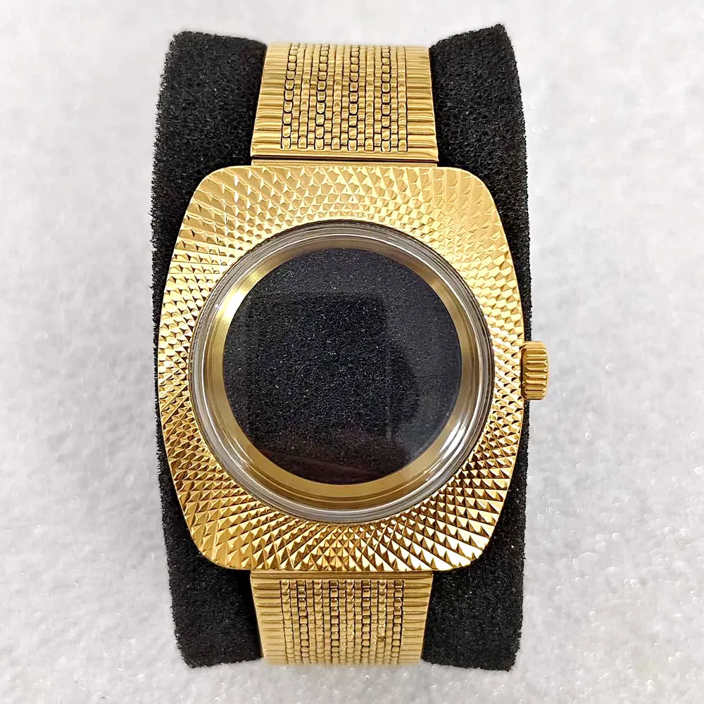 36.5mm Gold Silver Watch Case for NH34 NH35 NH36 NH38 NH70 4R35 4R36 Double Domed Acrylic See Through 5ATM Watch Case