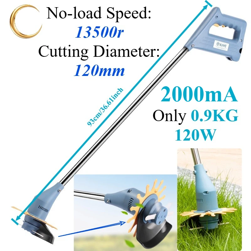

Перезаряжаемый ручной электрический измельчитель травы малого размера для домашнего сада, идеально подходит для обрезки газонов и прополки