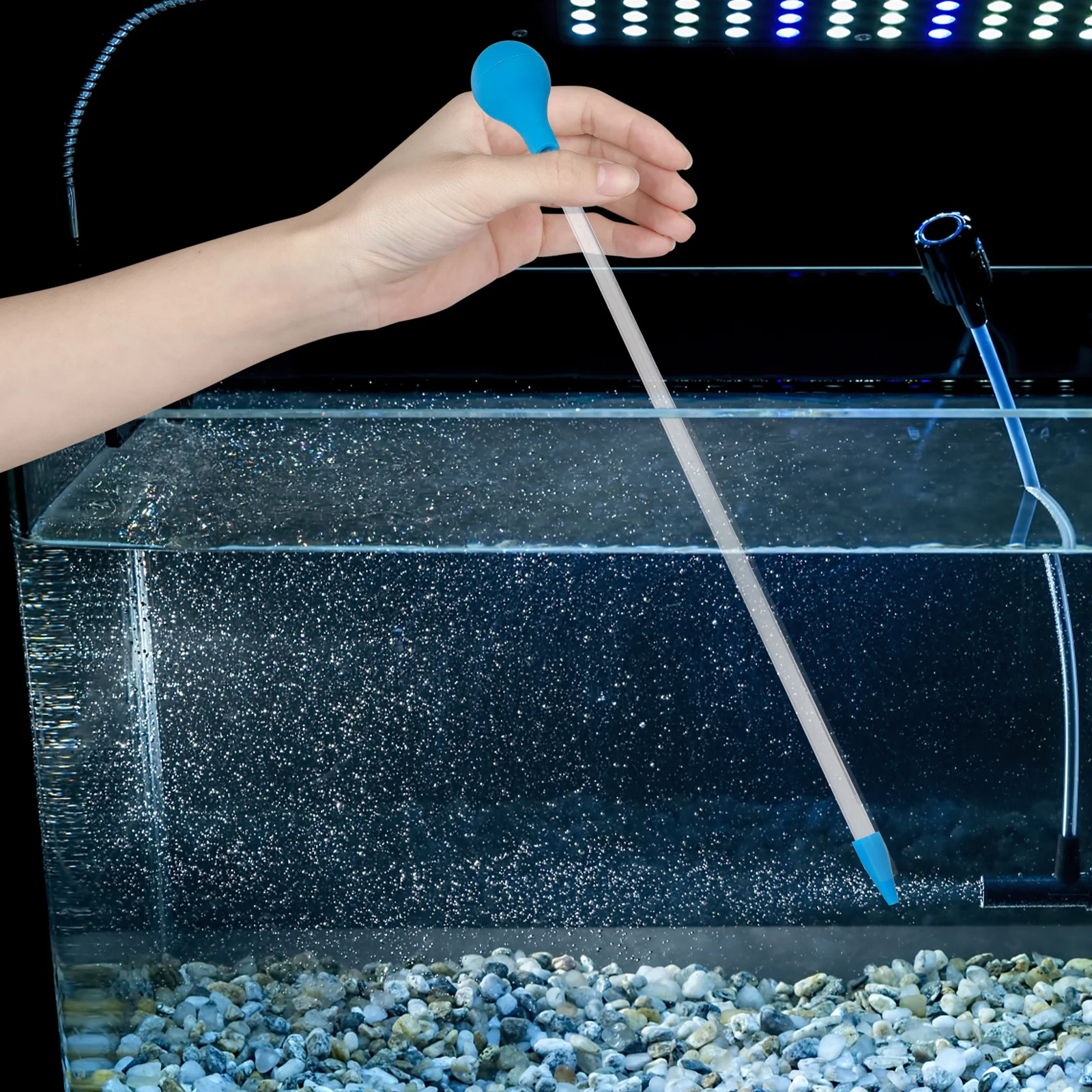 

2Pcs High Brightness Coral Feeder Tube Soft Safe Silicone Design Strong Suction for Fish Tank Feeder Tube