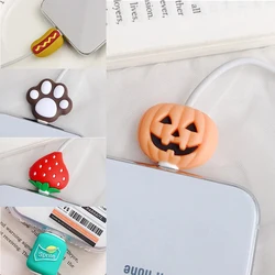 Cute USB Cable bite Charger Wire Silicone Organizer Cable Saver For Iphone Charging Cord Protector Data Line Cable Protection