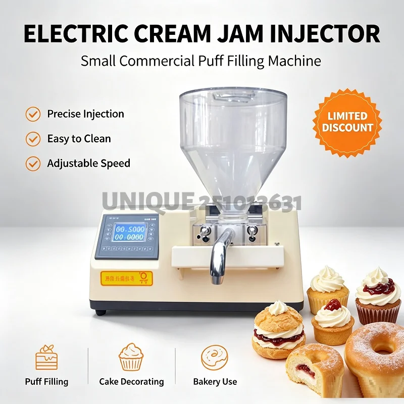 Bakery Food Bread Chocolate Puff Cake Butter Donut Churros Filler Jam Peanut Butter Ice Cream Paste Filling Machines Injector