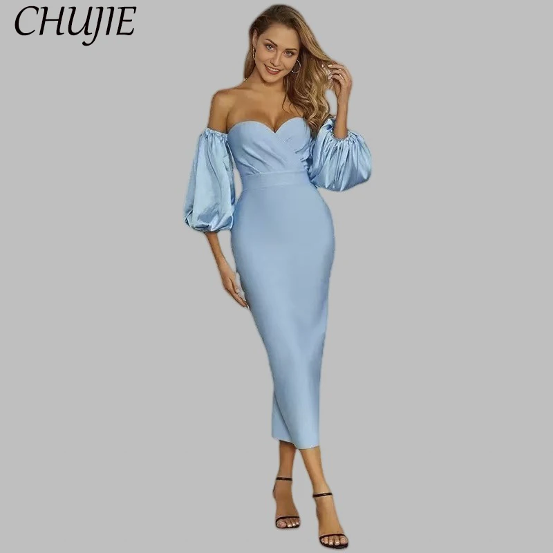 

Short Puffy Sleeves Evening Dresses Tea Length Mermaid Wedding Party Prom Gown Sweetheart Formal Evening Dress Vestidos De Gala