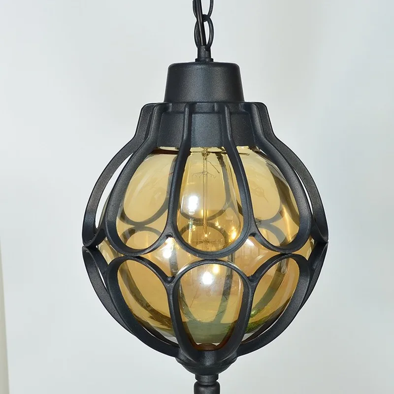 Szkło Vintage żyrandole na zewnątrz lampa wisząca balkon winogrono wodoodporna aluminiowa żarówka ogrodowa lampa wisząca na poddaszu