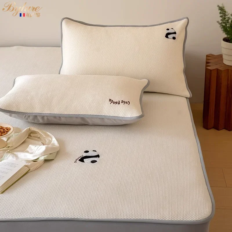 Summer cartoon ice silk mat three-piece set