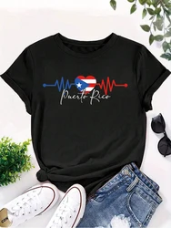 Hispanic Heritage Puerto Rico Flag Heartbeat Puerto Rican T-Shirt t-shirts for women graphic tees funny graphic tees for women