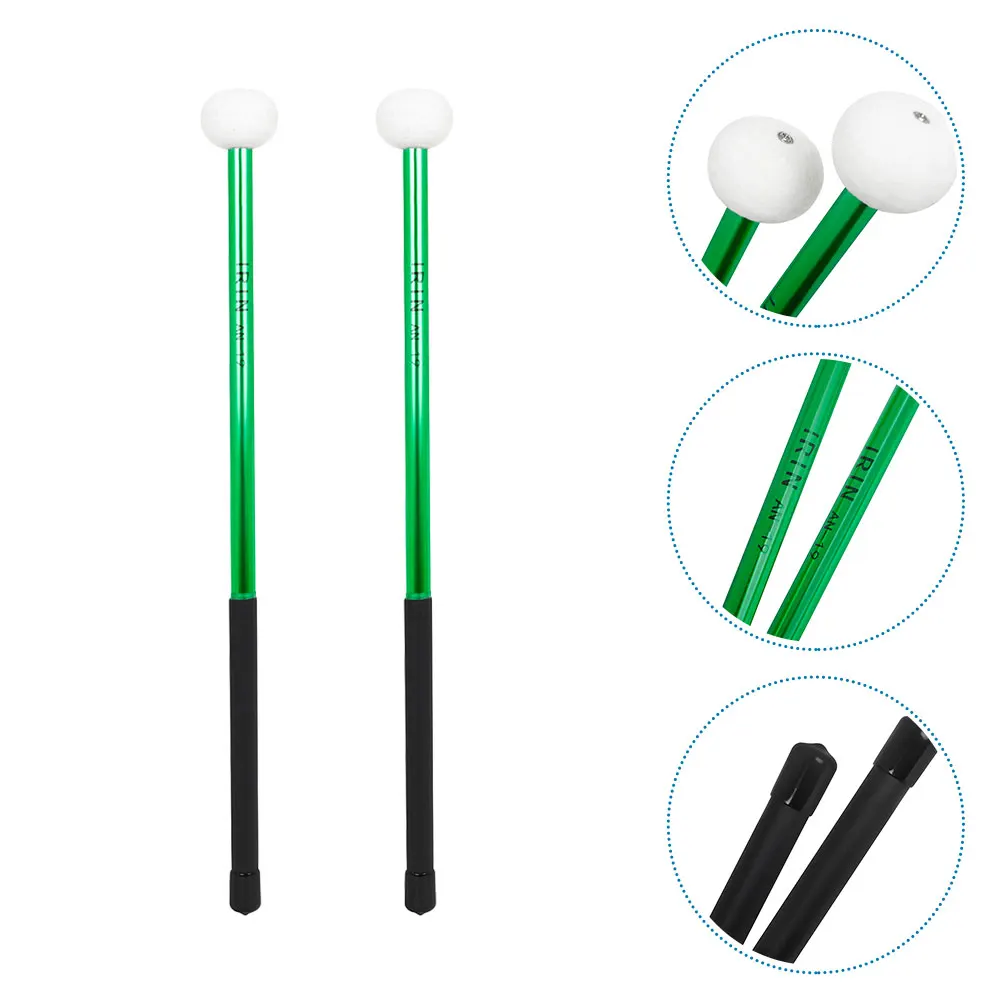 

Aluminum Alloy Drumsticks Practice Tip Light Marching Durable Percussion Felt Mallet for Students