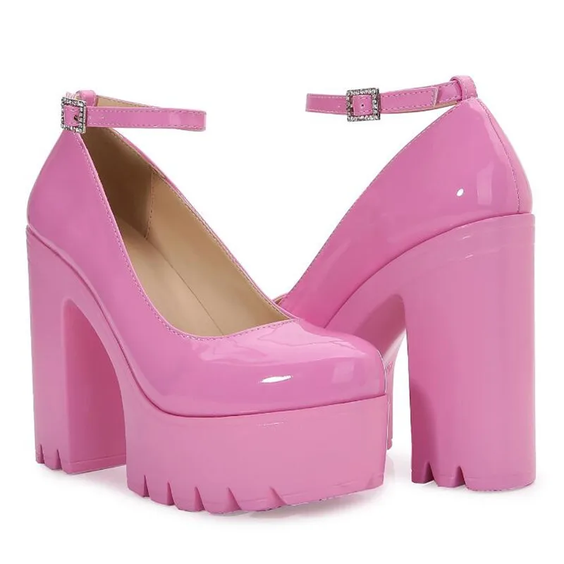 2025 Designer Frauen Pumpt Schuhe Sexy Dicke High Heels Plattform Kleid Party Hochzeit Schuhe Frau Sandalen High Heels Plattform Heels