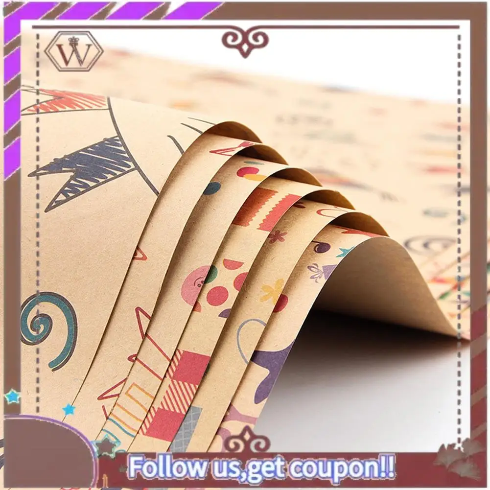 ABBG-6 шт. листы оберточной бумаги, набор оберточной бумаги на день рождения, праздничная подарочная упаковка, лента, подарочная упаковочная бумага