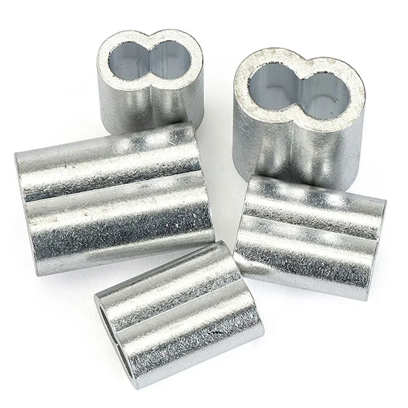 Picture 4: Wire Rope Fixed Aluminum Sleeve Pressed Oval Aluminum Clip Connector Lock Circle 0.5/1/2/3/4/5/6/8/10/12~26mm Al Fixed