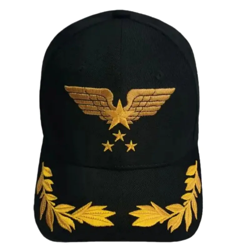 

Embroidered Captain Pilot Commemorate Leisure Outdoor Sports Rice Baseball Duck Tongue Shade Hats Adult One Size Adjustable Cap