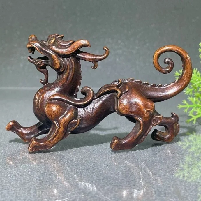

Copper and zinc solid Pixiu tea ceremony tea pet ornament ruler press pen stationery