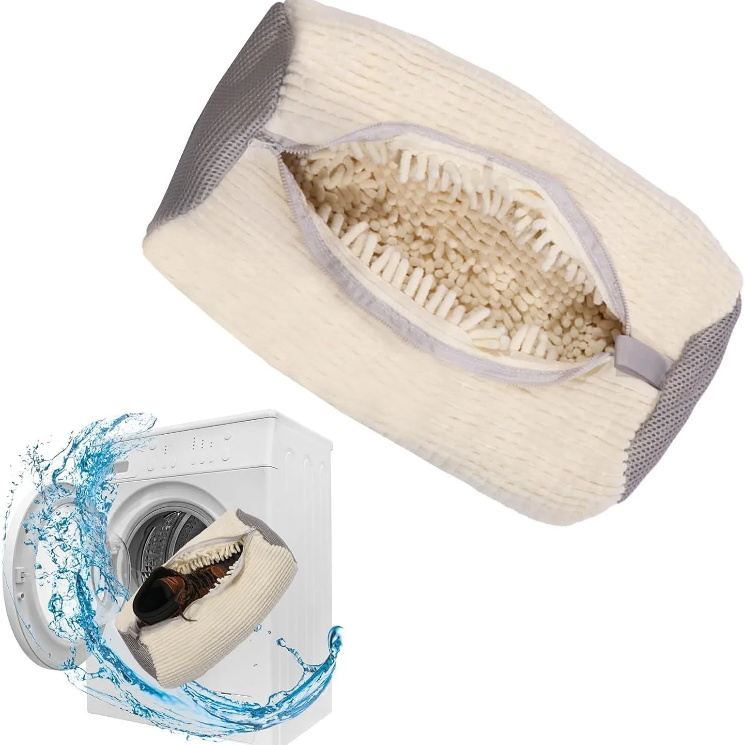 Shoe Washing Bag Washing Machine Laundry Bags Microfiber Closure Shoes Cleaning Bag Shoes Laundry Net Fluffy Fibers Sneaker