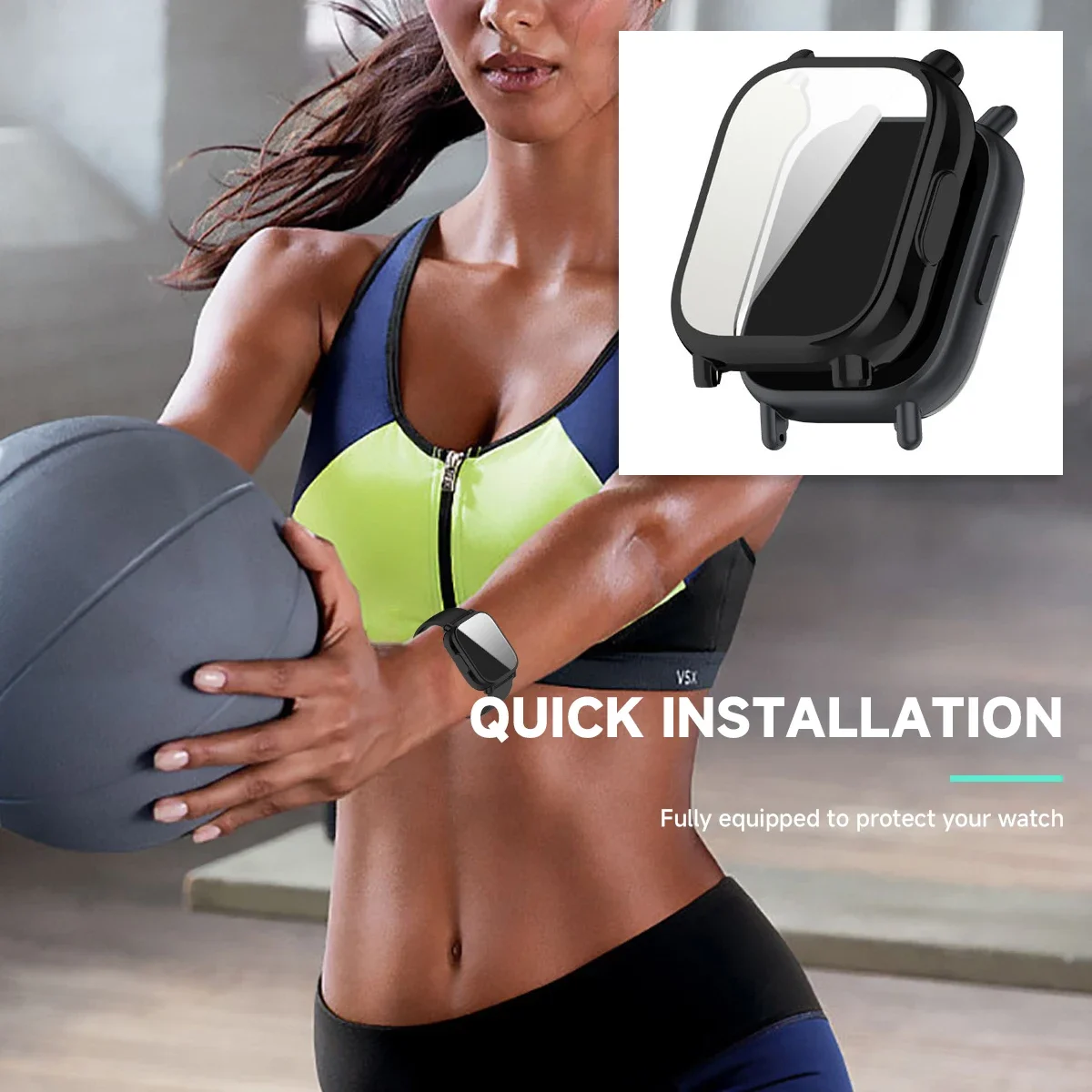 Schutzhülle + Silikonarmband für Xiaomi Redmi Watch 5 Active/5 Lite, vollständiger Bildschirm, TPU-Schale und atmungsaktives, weiches Sportarmband