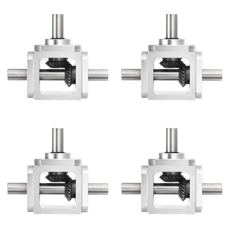 ABRU-4X 90Degree Bevel 1:1 Forward Double Output Shaft 1 Module 20 Teeth Bevel Gear Aluminum Frame Simple DIY Module