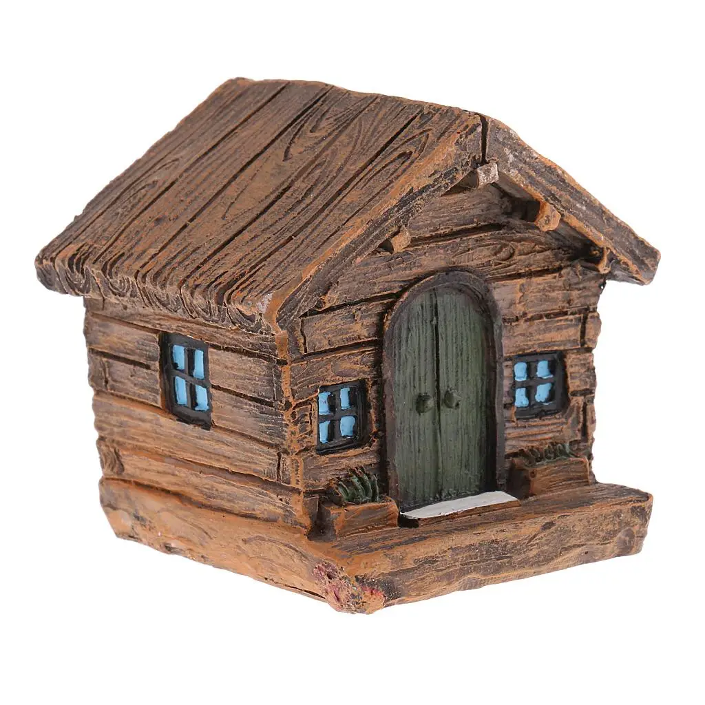 MagiDeal 1Pc Model Farmhouse Mini House Figurine Minature Resin Diorama Acc for Sand Model Kids Children Toy Gift Room Decor