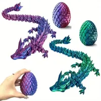 Creative 3D Printed Dragon Egg Toy Set Colorful Fantasy Display Ornament for Gift Shelf Home Decor Collectible for Kids