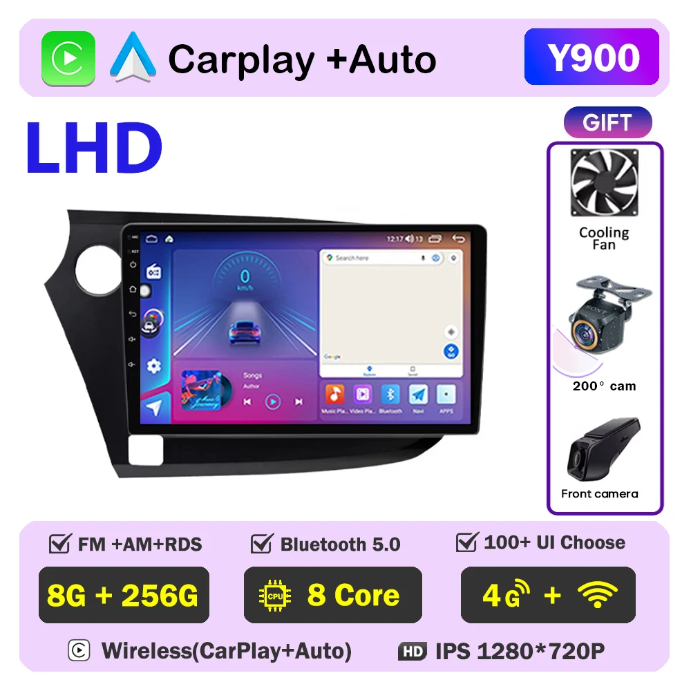 Autoradio Android Navigatie Voor Honda Insight 2009 2010 2011-2014 Multimedia Video Player Head Unit Geen 2din DVD QLED scherm