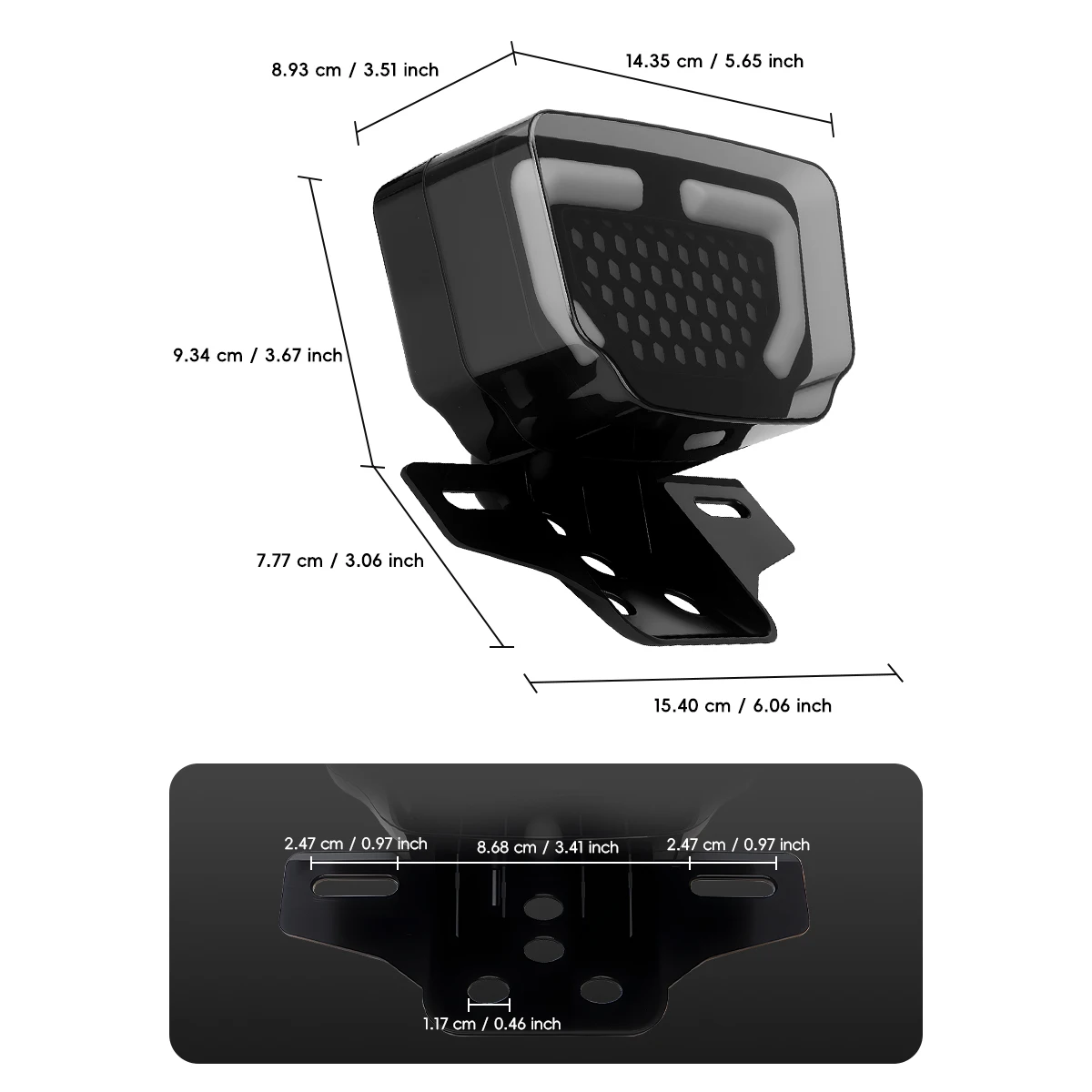 Motorrad LED Integriertes Rücklicht Rot Blau Strobe Hinten Blinker Bremsleuchte Universal Dynamische Warnanzeige Blinker