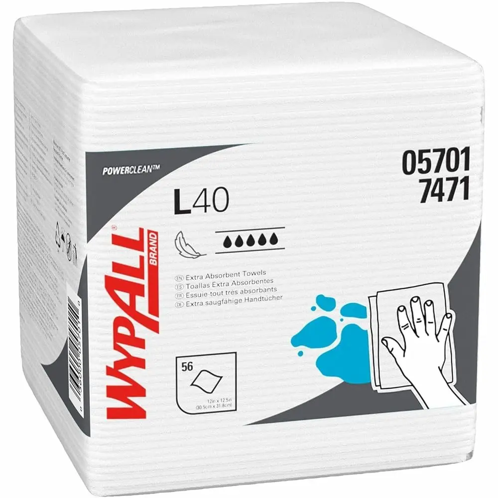 

L40 Towels, 1/4 Fold, White, 12 1/2 X 12, 56/Box, 18 Packs/Carton