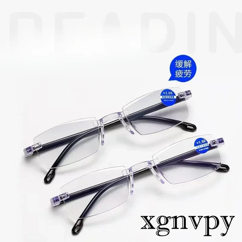 xgnvpy Elder Ultralight Reading Glasses Men Women Retro HD Lens Blue Light Blocking Eyewear Classic Square Farsighted Eyeglasses