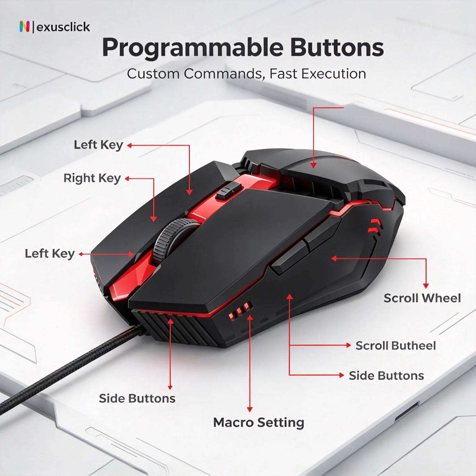 RGB Backlit Ergonomic Design Gaming Wired Mouse DPI Adjustable Office Stylish Slient Click Optical USB Mouse For PC Computer