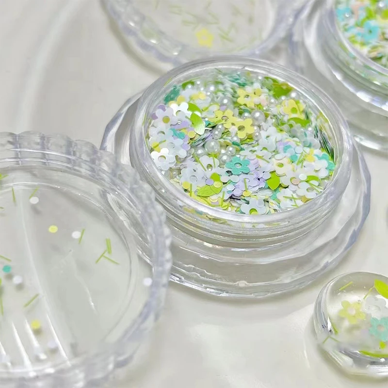 Misturado Glitter Esmalte, Pérola Flor, Lantejoula, DIY Vestindo Material De Armadura, Pequeno Fresco