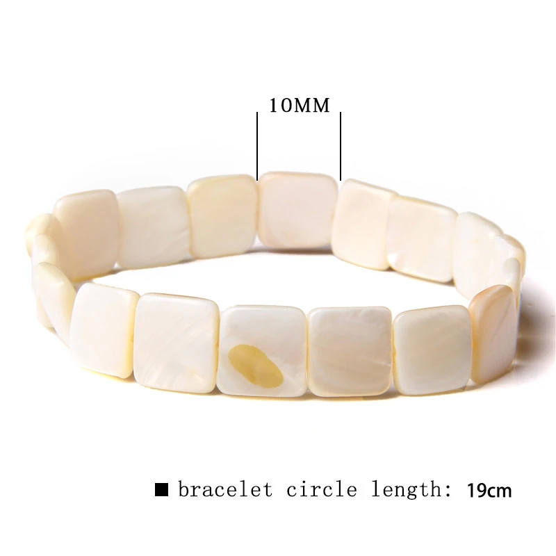 Natural Shell Stone Beads Bracelet Round Square Shell Bracelet Handmade Sequins Charm Bracelets Men Women Summer Beach Jewelry