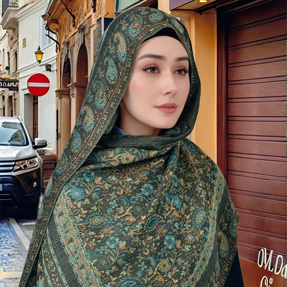 185*70cm New Cashew Tassel Long Jersey Hijab Scarf Muslim Fashion Turbans for Women Ethnic Scarf Popular Shawl Islamic Clothing