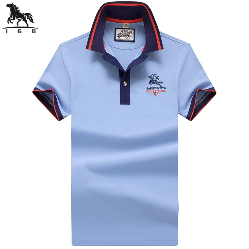 polo shirt men summer new high quality cotton Men\'s Short sleeve Solid color embroidery Top youth Business casual polo shirt 861