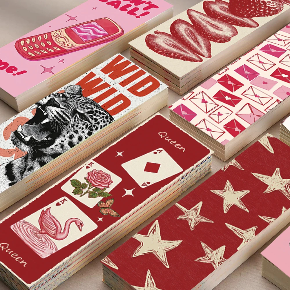 30PCS Retro Y2K Bookmark Minimalist Bicycle Supplies Reading Book Print Cafe Gift Motorcycle Supplies Phone Wall Art Bookmarks