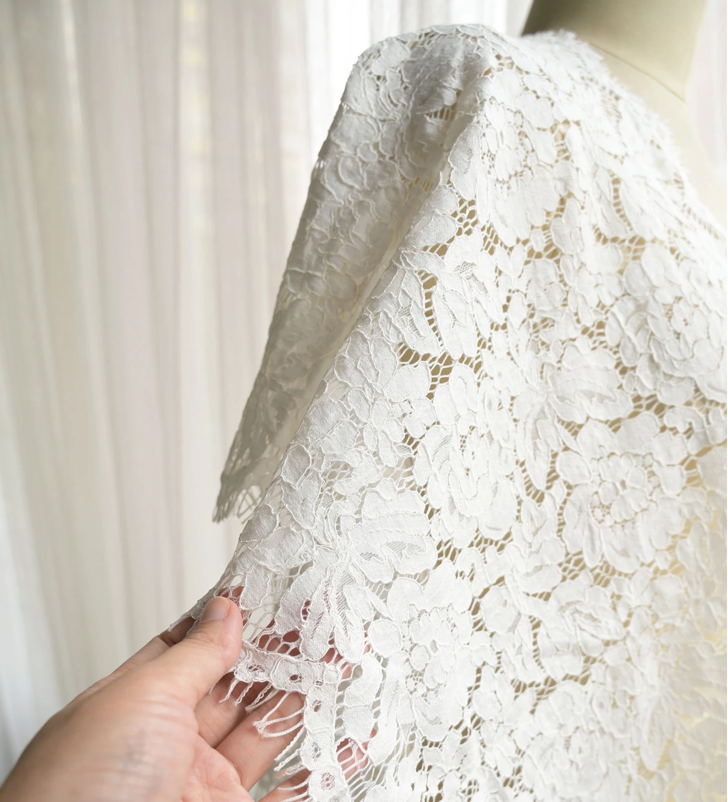 150CMX36CM ، الحدود القطن رمش أقمشة الدانتيل. DIY بها بنفسك الخياطة فساتين الزفاف الزفاف. نسيج الدانتيل الفرنسي 2025 نسيج عالي الجودة الدانتيل #2