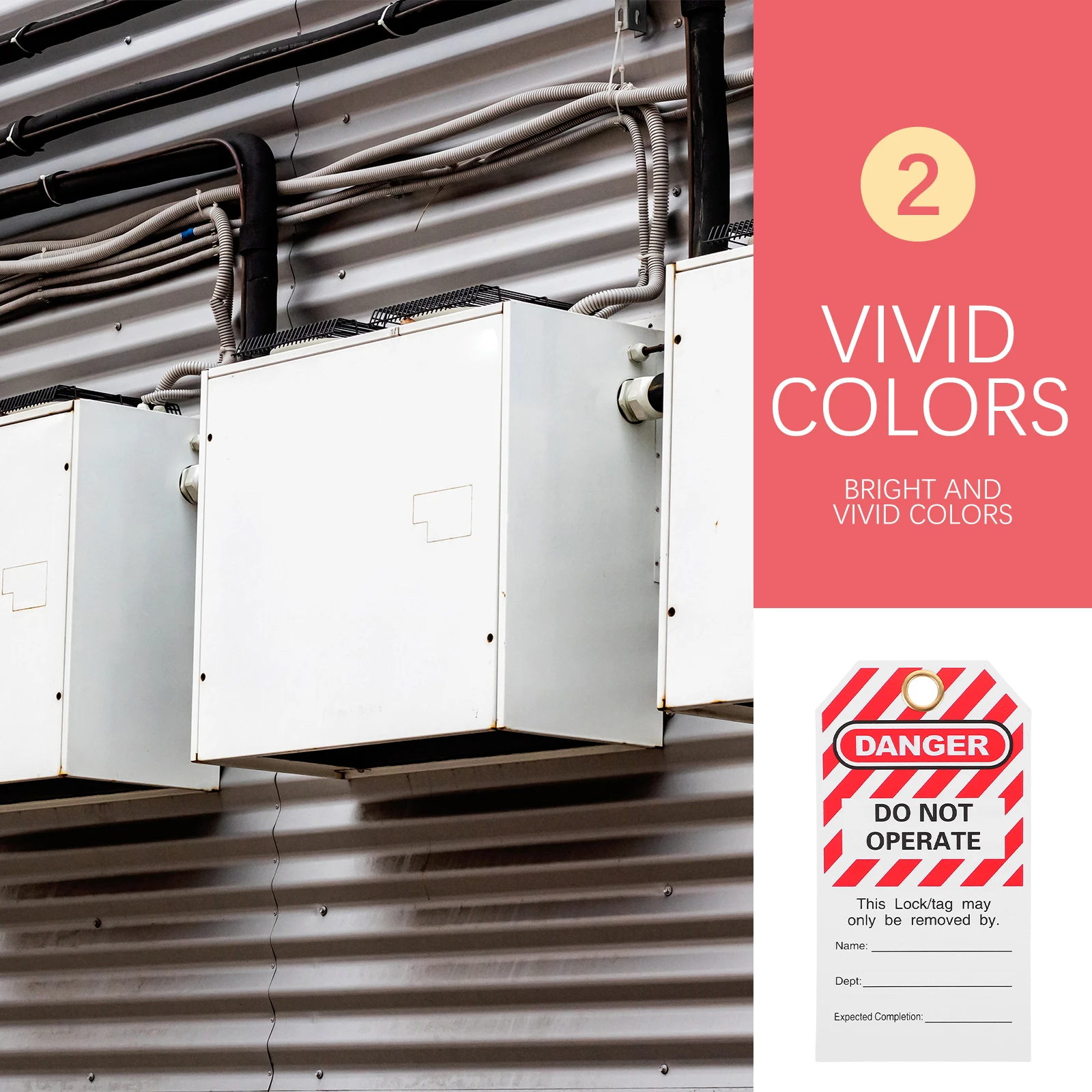 10 قطعة علامات التحذير مشرق واضح النص قفل علامات معلقة لإصلاح المعدات سلامة المصنع لا تشغيل علامات Tagout #1