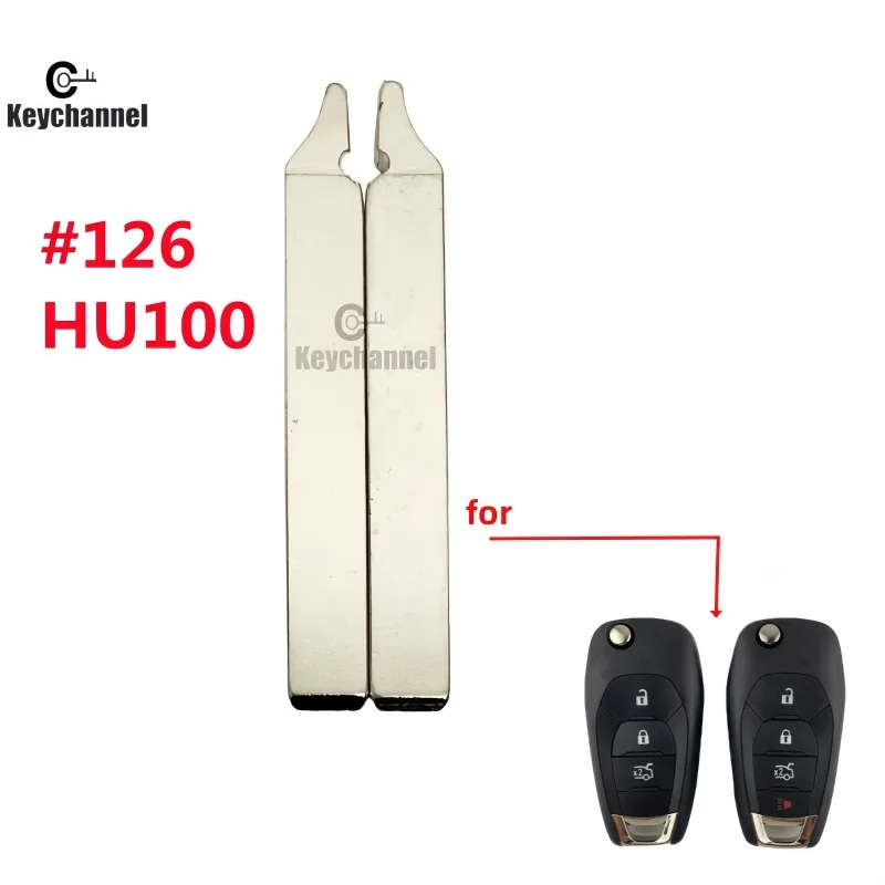 10pcs Original Car Flip Key Blade Lishi HU100 Folding Key Blank 126# for Chevrolet Cruze Onix Chevy Spark for Xhorse KD Remote