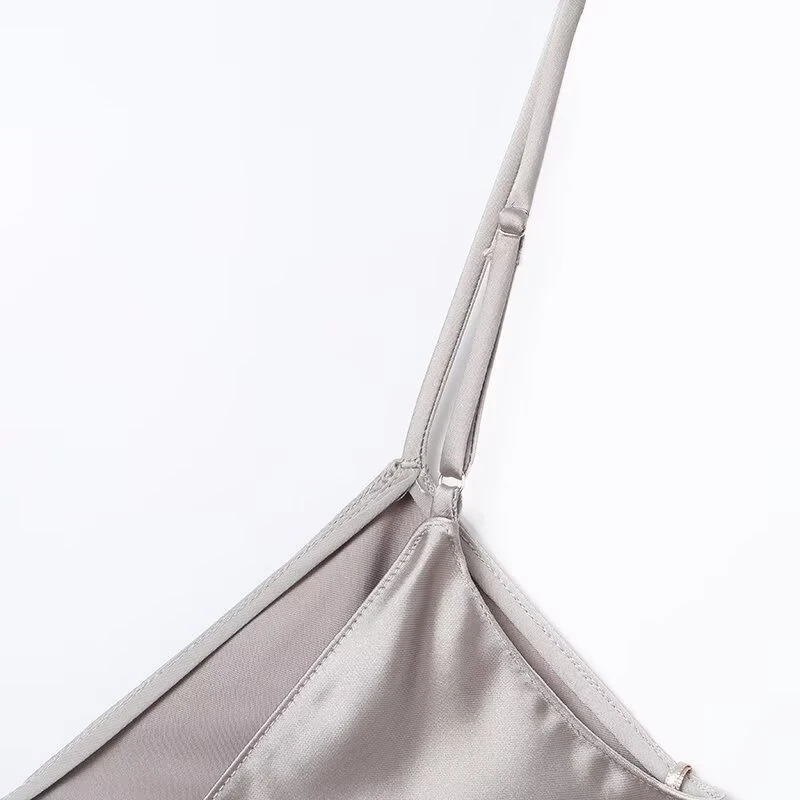 الأوروبية والأمريكية 2025 الشتاء الملابس النسائية الجديدة مزاجه سليم صالح الحرير الساتان الملمس فستان الدانتيل غير المتماثلة