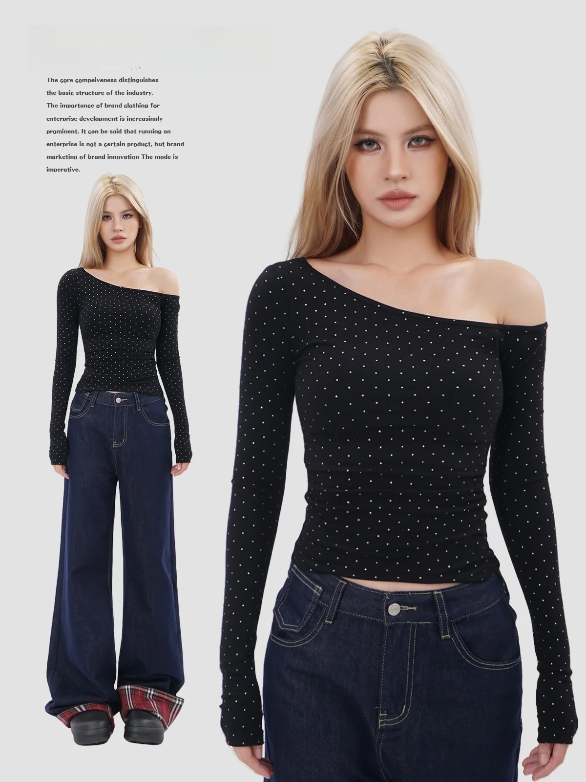 

Женская облегающая футболка с длинным рукавом и открытыми плечами, хлопковая, повседневная, модная, для стильных девушек