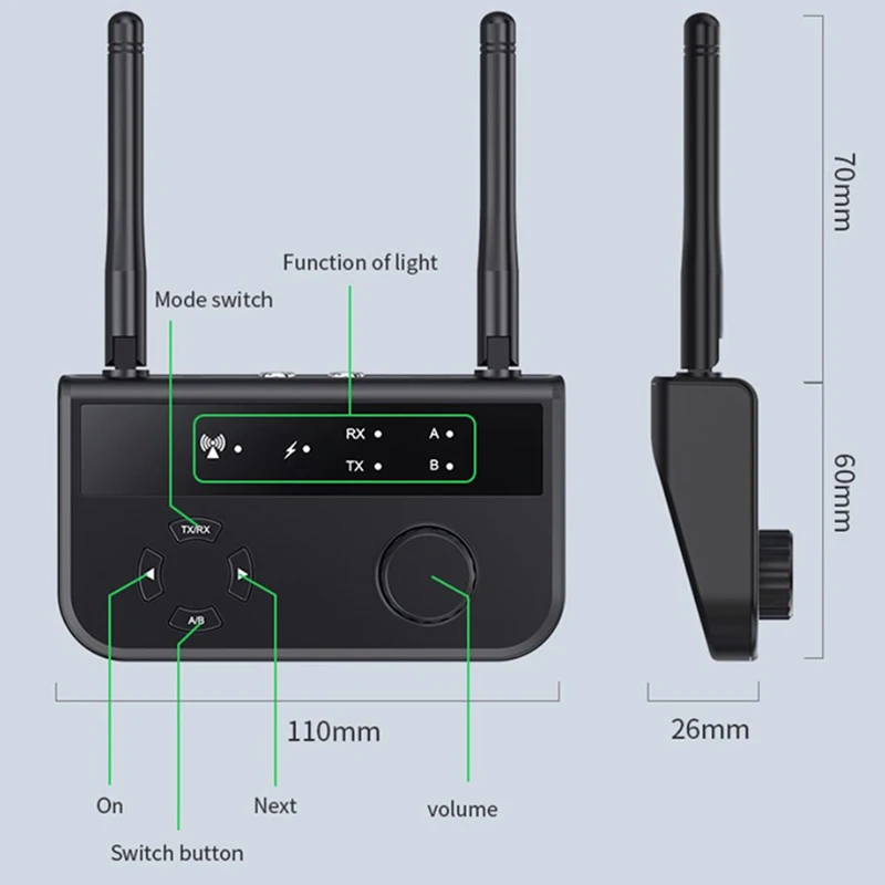 3D Stereo Bluetooth 5.3 Receiver 3.5mm AUX Analog Digital Audio Signal Output Wirelss Adapter For Car Speaker