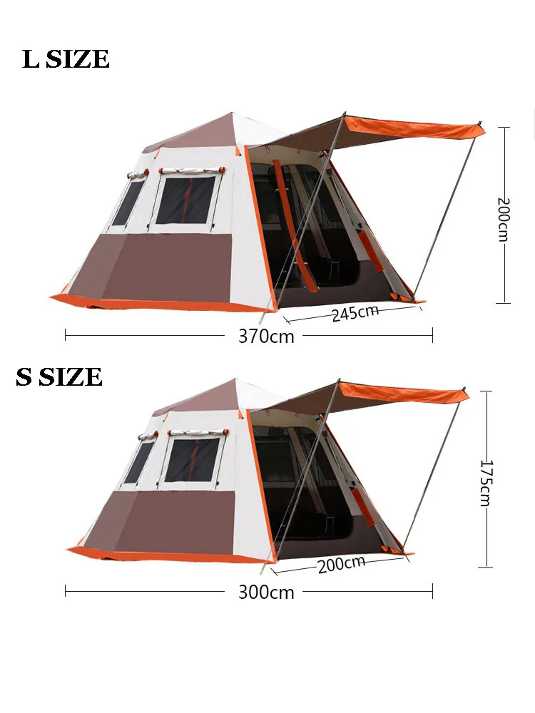 Imagem -05 - Barraca de Acampamento ao ar Livre Totalmente Automático Espessamento Portátil à Prova de Chuva Dois Quartos e um Salão Pode Ser Dobrado e Aberto Rapidamente