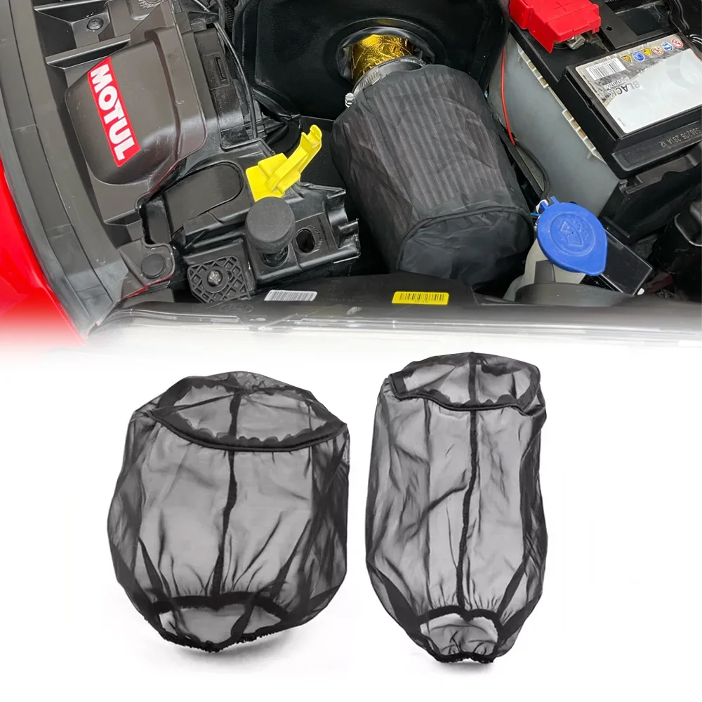 Universal Car Cone Air Filter Protective Cover Waterproof Oilproof Dustproof for High Flow Air Intake Filters Cover Black