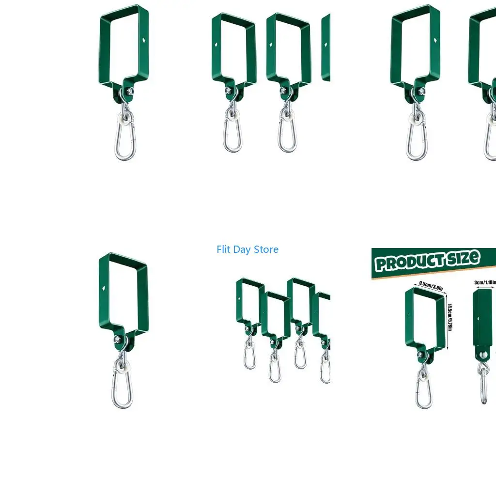 F92C Heavy Duty Swing Hook Strong Metal Extension Mounting Brackets Square Swing Clamps With Carabiner Easy to Install