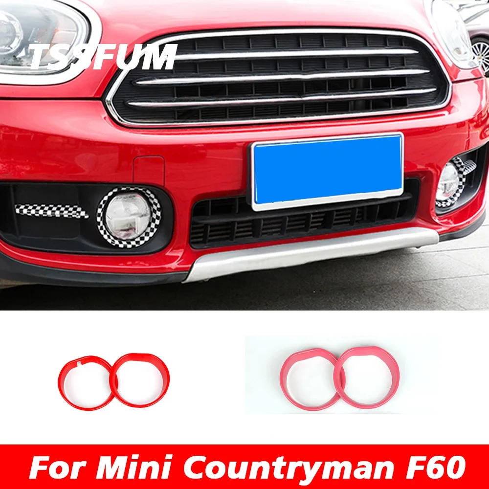 

4PCS Car Front Fog Lamp Frame Cover Decorative Trim Ring Stickers For Mini Cooper S JCW F60 Countryman F60 Auto Accessories